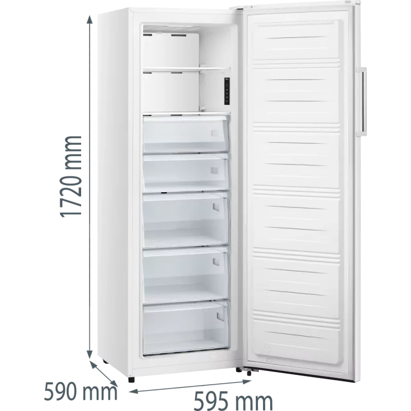 Saldētava stāvoša Gorenje FN617EEW5 — 240 L, No Frost, 172 cm, balta, displejs, E klase