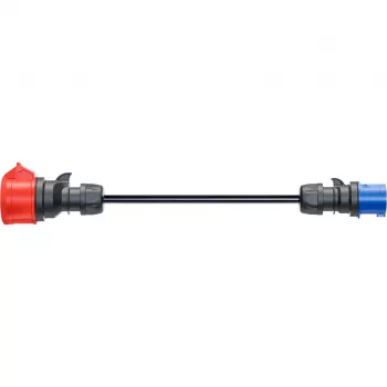 go-e CH-04-31 adapteris Gemini flex 11 kW, CEE sarkans 16 A trīsfāzu uz CEE zilu 16 A, IP55, 0,3 m, melns