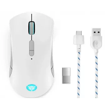 Spēļu pele Lenovo Legion M600 RF bezvadu + Bluetooth + USB Type-A, abpusēja, 16000 DPI, 9 pogas, uzlādējama