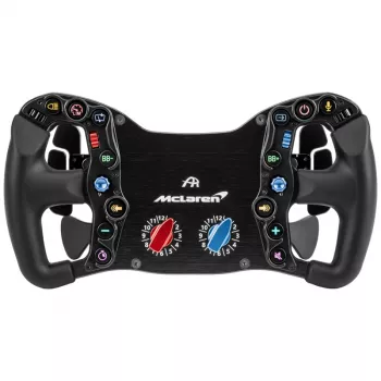 Sacīkšu stūre Ascher Racing McLaren Artura Pro‑SC — tauriņveida ātrās atvienošanas mehānisms