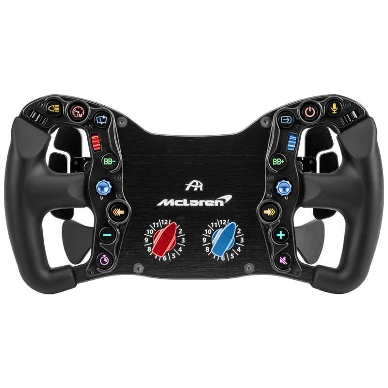 Sacīkšu stūre Ascher Racing McLaren Artura Pro‑SC — tauriņveida ātrās atvienošanas mehānisms