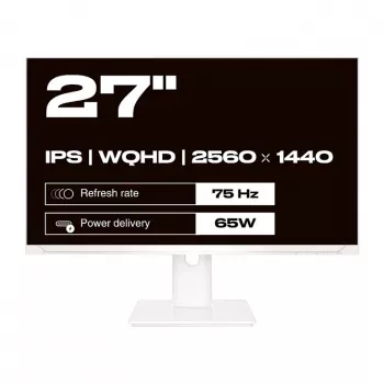 JAPANNEXT JN-IPS270WQHD75F-C65W-HSP-W 27 collu WQHD monitors, IPS, 2560x1440, 75 Hz, AMD FreeSync, HDMI, DisplayPort