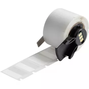 Brady M6-96-427 pašlaminējoša vinila etiķete, balta/caurspīdīga, matēta, 25.40 x 9.53(19.05) mm, kabeļa diametram 2.00-3.00 mm, pastāvīga, 250 gab.