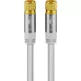 Goobay SAT antennas kabelis (135 dB tips), 4x ekranēts, 5 m, balts - zeltīts, F-spraudnis > F-spraudnis (70644)