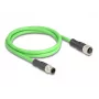 Tīkla kabelis DeLOCK M12 D-kodēts 4-pin vīrietis-sieviete PUR (TPU) 1 m