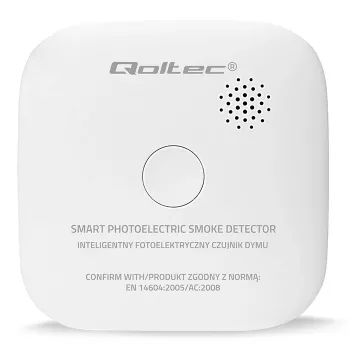 Bezvadu dūmu detektors QOLTEC 52653 ar 85 dB skaņas signālu