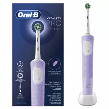 Oral-B D103 Vitality Pro Elektriskā Zobu Birste, Uzlādējama, Lilac Mist, 1 Uzgalis