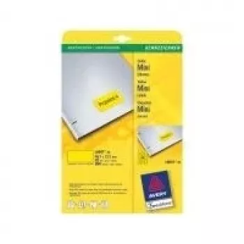 Avery Zweckform L6041 – dzeltenas uzlīmes, 21,2 x 45,7 mm, 960 gab. (20 lapas x 48)