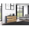 Kumode Top e Shop M6 140 ANT/ART, 6 atvilktnes, Antracīts Ozols, 1380×750×400 mm