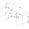 Kumode INSERTO 3D 143.5×40×80 cm melna ar LED, skaidu plātne, 16 mm rāmis