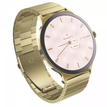 Garett Verona 2 Gold Steel viedpulkstenis ar Bluetooth un sirdsdarbības monitoru