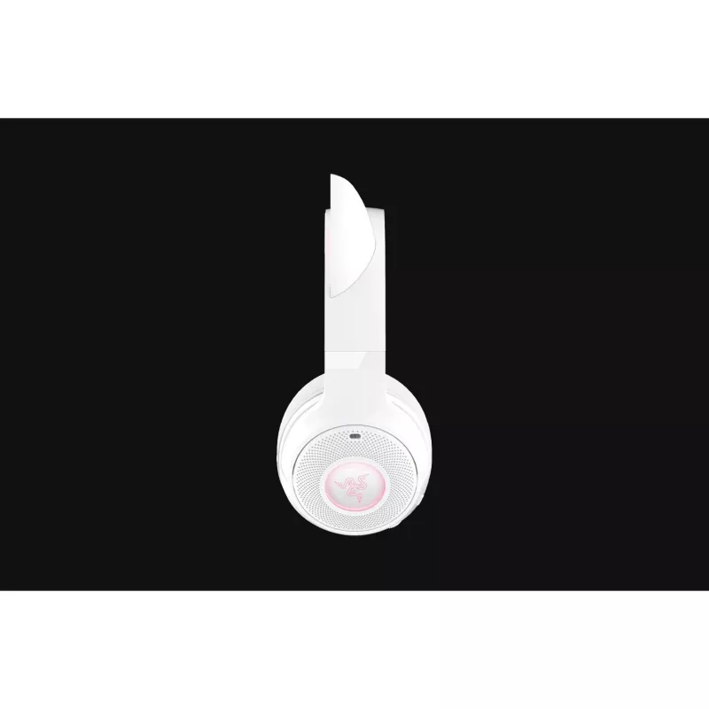 Bezvadu spēļu austiņas Razer Kraken Kitty V2 BT White ar Bluetooth, THX Spatial Audio, RGB apgaismojumu