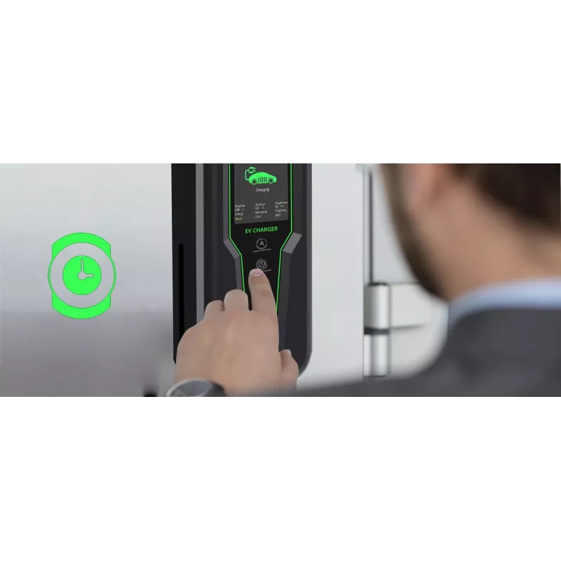 Qoltec mobilais elektromobiļu lādētājs 2in1 Type 2, 7 kW, CEE 3 PIN, 230 V, LCD, 5 m (52466)