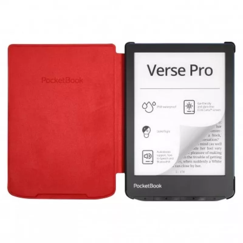 PocketBook H-S-634-R-WW Shell vāks e-grāmatu lasītājiem Verse / Verse Pro 15,2 cm (6 collas), mikrošķiedra/PU, sarkans