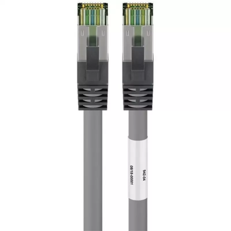 Goobay CAT 8.1 savienojuma kabelis, S/FTP (PiMF), Pelēks, 0,5 m - LSZH bezhalogēna, Vara AWG 24 (55135)