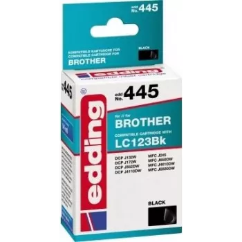 EDDING printera kasetne, nomaina Brother LC-123BK, saderīga, melna EDD-445