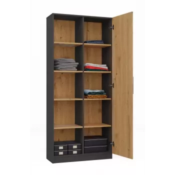 Biroja grāmatu skapja tops RD-80 ANT/ART KPL, 10 plaukti, skaidu plātne, 800×300×1820 mm