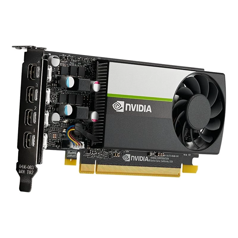 PNY NVIDIA T1000 4GB GDDR6 zema profila videokarte, 4x Mini DisplayPort (VCNT1000-SB)