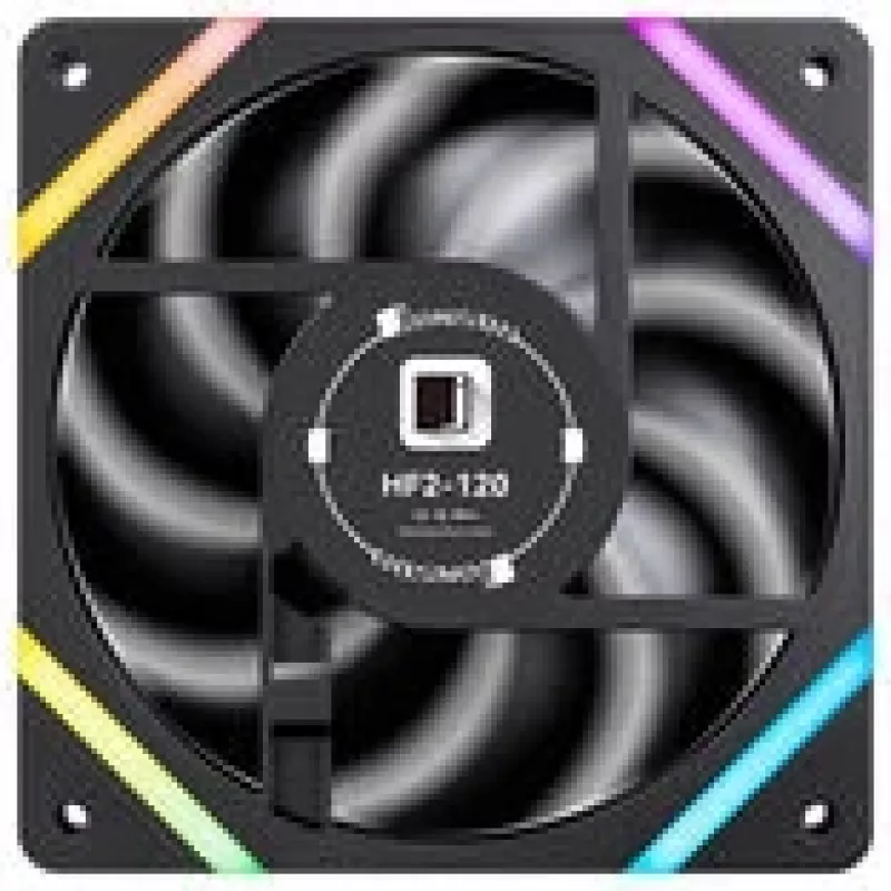Jonsbo HF2-120 Reverse Blade PWM ARGB 120mm Melns - korpusa ventilators ar reversajām lāpstiņām, PWM kontroli un ARGB apgaismojumu