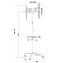 TV ratiņi MACLEAN MC-949 32–55 collu TV, VESA 75×75–400×400 mm, max 25 kg, augstums 147–155 cm, plaukts, melns