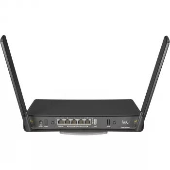 Galda maršrutētājs MikroTik hAP ac³ ar divu joslu Wi‑Fi 5, Qualcomm IPQ4019 719 MHz, 5x Gigabit RJ‑45, 1x USB, PoE, 2 ārējām antenām, melns