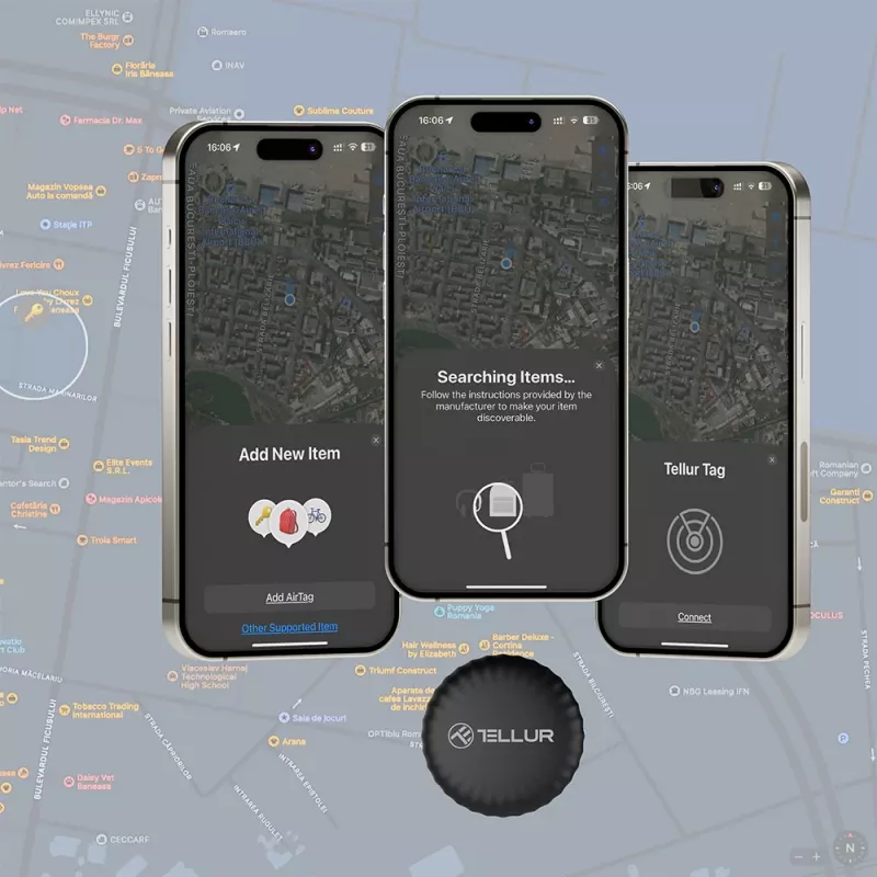 Bluetooth pretzaudējumu izsekotājs Tellur TLL173021, ūdensizturīgs, kompakts atslēgu meklētājs