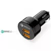 CC-T8 ultra-ātrs auto lādētājs 2xUSB 3.0 6A 36W + micro USB kabelis 1m
