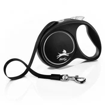 Flexi Black Design M automātiskā suņu pavada, 5 m lente, suņiem līdz 25 kg