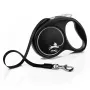 Flexi Black Design M automātiskā suņu pavada, 5 m lente, suņiem līdz 25 kg