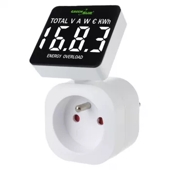 Enerģijas vatmetrs GreenBlue GB620E 220V, 16A, kontaktdakšas jaudas/enerģijas monitors