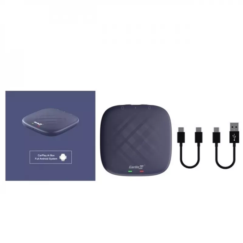 CARLINKIT Bezvadu AI Box ar Android 13 - 8GB+128GB oriģinālajiem auto radio ar CarPlay zils