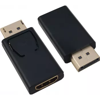 Helos 288466 DisplayPort–HDMI adapteris (vīrišķais DP–sieviešu HDMI, melns)