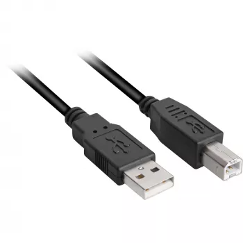 USB kabelis Sharkoon USB 2.0 1 m USB A USB B Melns