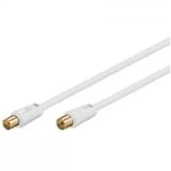 Wentronic Goobay Antenas savienojuma kabelis, 100% ekranēts, apzeltīts, balts, 5 m - Coax spraudnis Koax ligzda (67285)