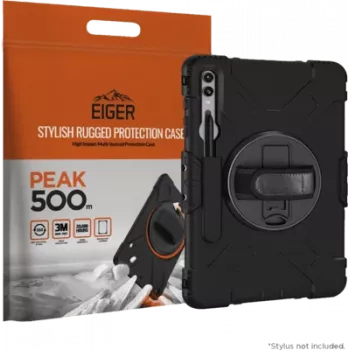 Eiger Peak 500m Macīgs Futrālis Galaxy Tab S9+ melns - Planšetdatora aizsargmaciņš (EGPE00164)