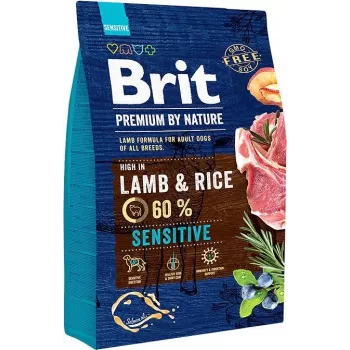 BRIT Premium by Nature Sensitive Jērs ar rīsiem - sausā suņu barība - 3 kg