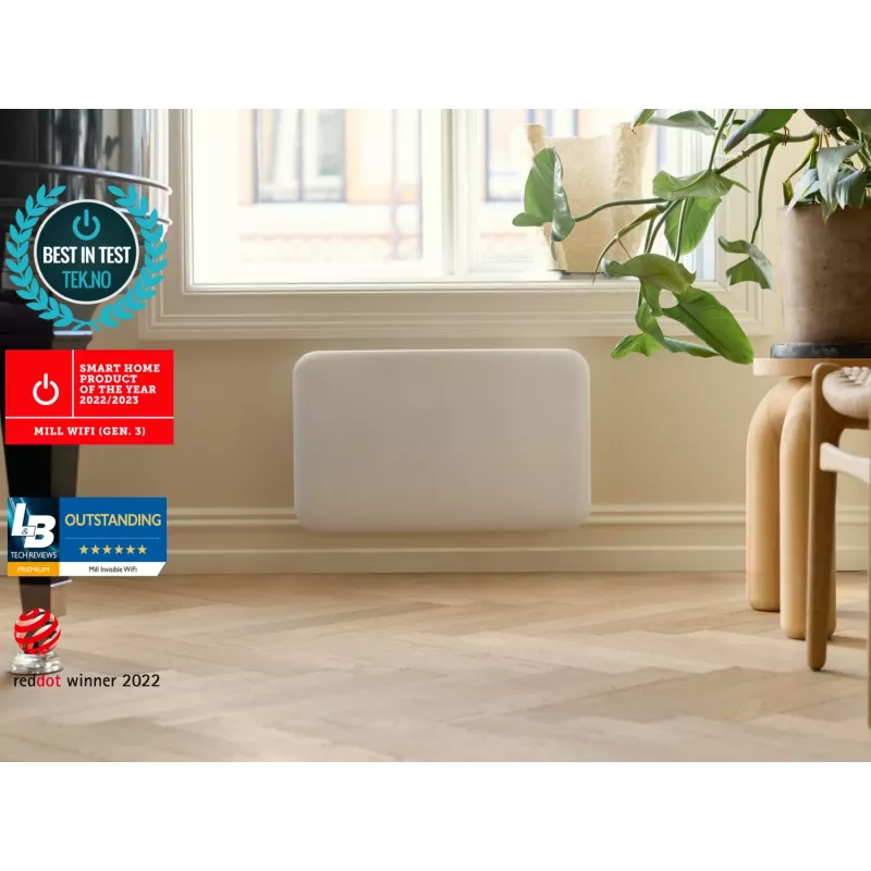 Mill Invisible Smart WiFi Sildītājs PA700WIFI4 700 W telpām līdz 12 m² Balts IPX4