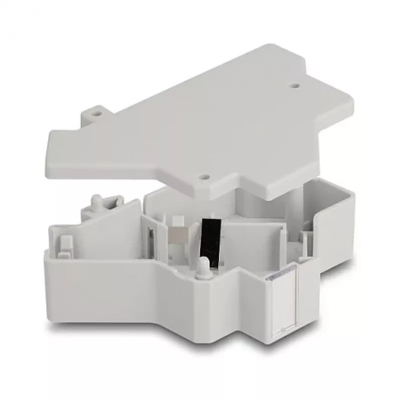 DELOCK 67043 Keystone moduļa turētājs DIN sliedei — plastmasa, iezemēts, 60×88.2×21.5 mm, pelēks