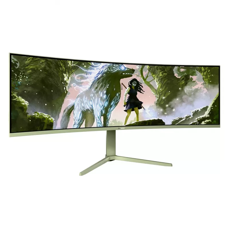 Izliekts datora monitors Arozzi Nova 49 collas (124.5 cm) Dual QHD 5120×1440 LED VA, 4 ms, Zaļš