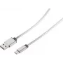 USB kabelis S/CONN 14-12001 USB 2.0 1 m USB A USB C Sudrabs