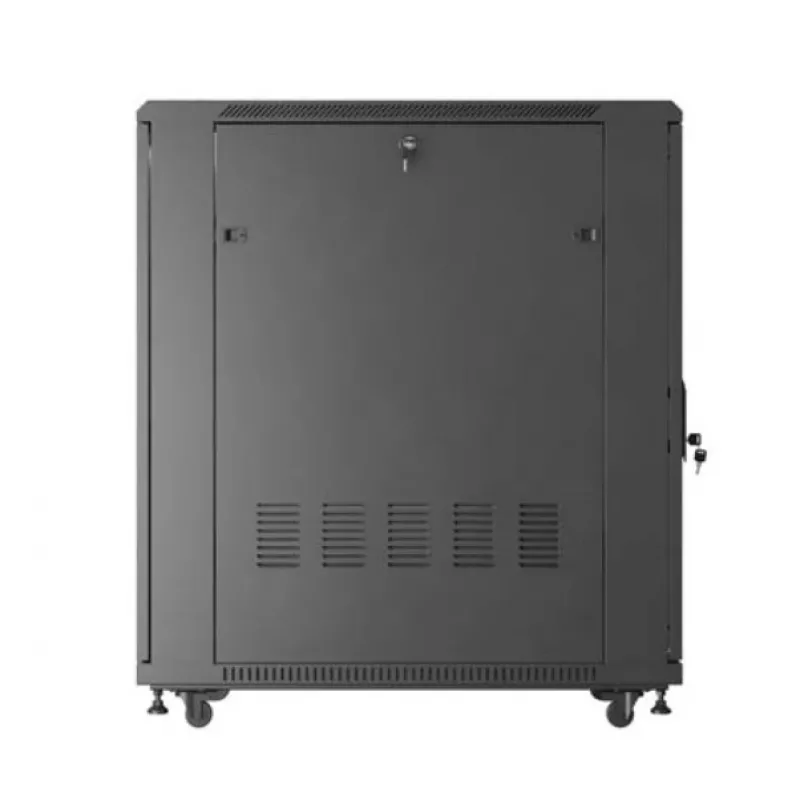 19 collu tīkla skapis LANBERG FF01-6022-23B, 22U, 600×1000 mm, melns, perforētas durvis