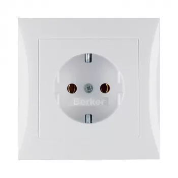 Kontaktligzda Type F berker 47428989, 16 A, 250 V, balta, duroplast korpuss