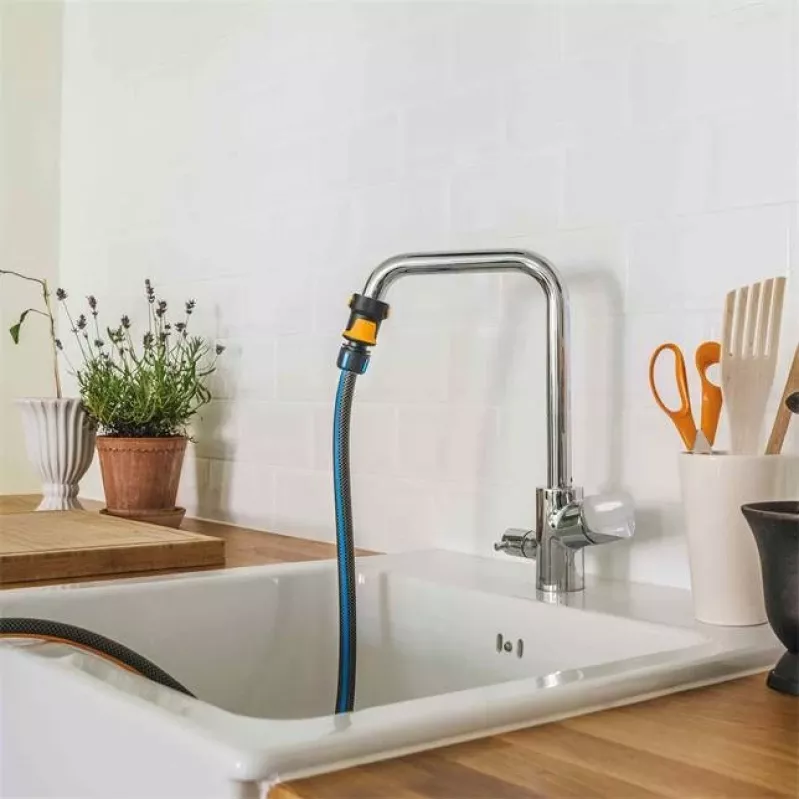 Fiskars 1027062 ūdens šļūtenes savienotājs Metāla Melns, Oranžs, Sudrabs 1 gab.