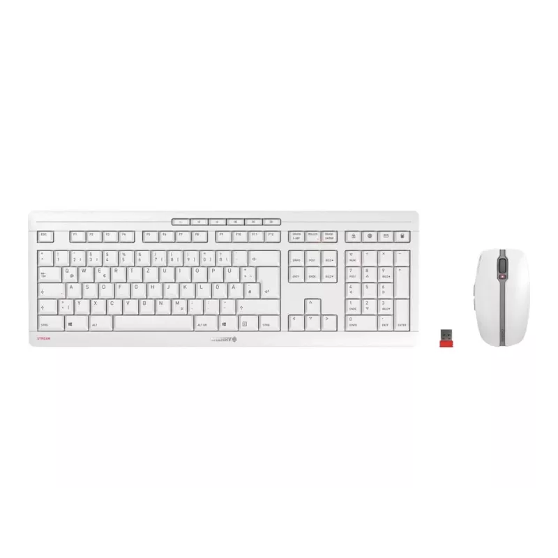 CHERRY Stream Desktop bezvadu tastatūra un pele, QWERTZ, balta