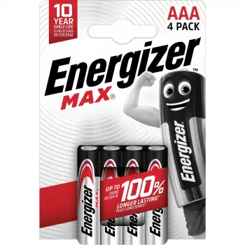 Energizer Alkaline Max AAA LR03, 4 gab., eko iepakojums