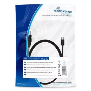 MediaRange MRCS188 uzlādes un sinhronizācijas kabelis, 1,8 m, USB 2.0 – Mini-USB B