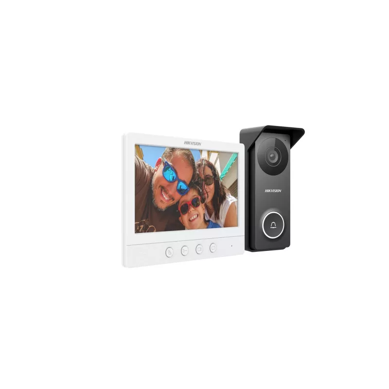 Iekštelpu videodomofona monitors Hikvision DS-KIS213, 7 collu TFT, 1024×600, IP65, vadu, DC 12V, 4 W, 2 MP