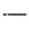 Strāvas sadalītājs GEMBIRD EG-PDU-014 — 8× F tipa kontaktligzdas, 16 A, 3 m kabelis, 1U plaukts, 3680 W, melns