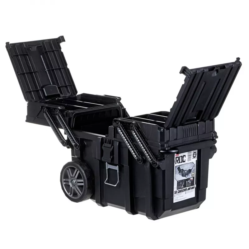 Instrumentu kaste KETER CANTILEVER Job Box (17203037/238270) uz riteņiem Melna