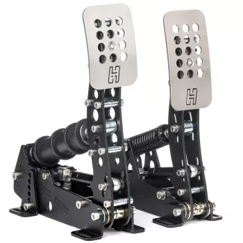 Pedāļu komplekts Heusinkveld Ultimate+ 2 — slodzes šūnas bremze, regulējami pedāļi, melns